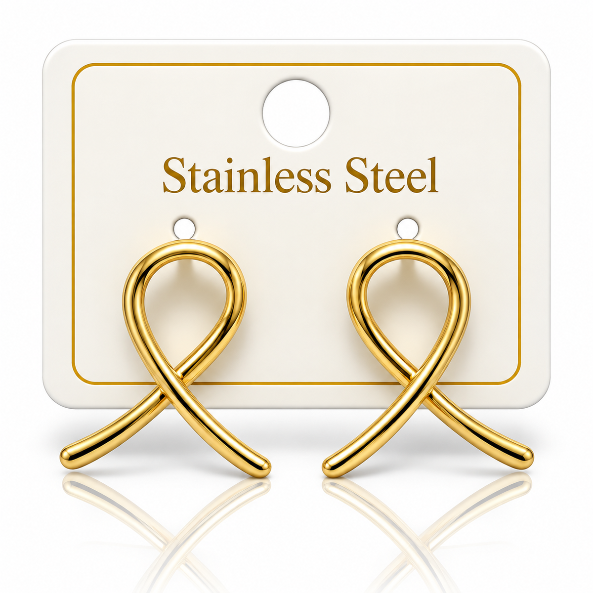 Gold-Tone Stainless Steel Infinity Loop Drop Earrings