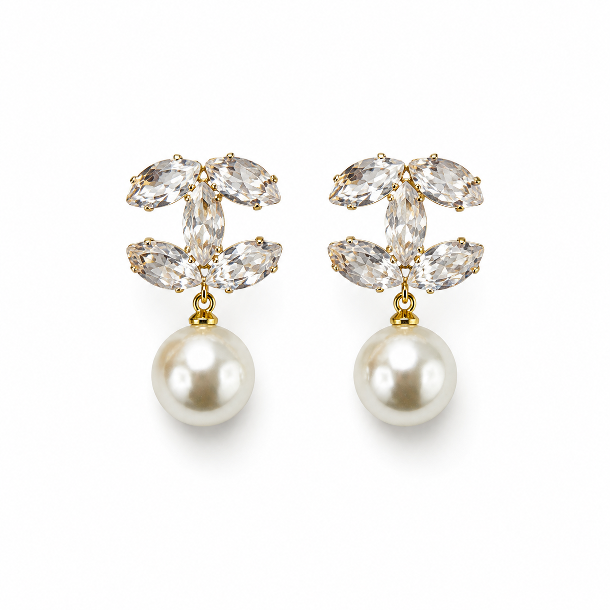 Copper Plated Zircona Earrings