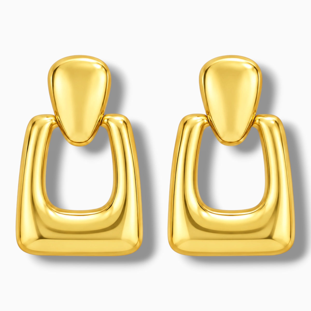 Gold-Tone Stainless Steel Geometric Drop Earrings