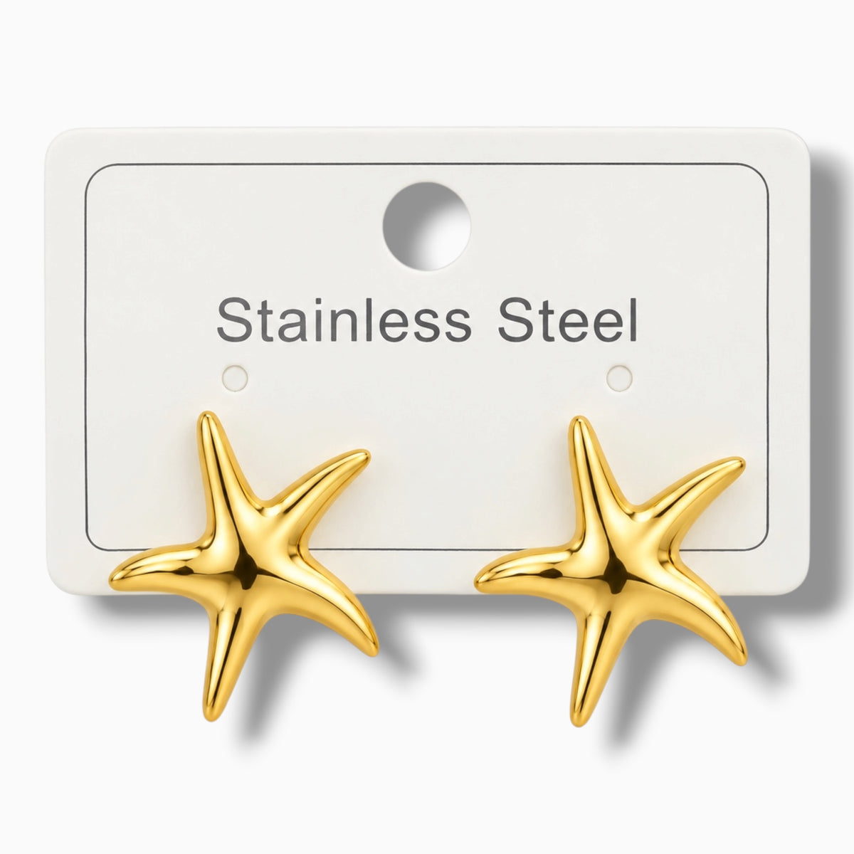 Gold-Tone Stainless Steel Starfish Stud Earrings