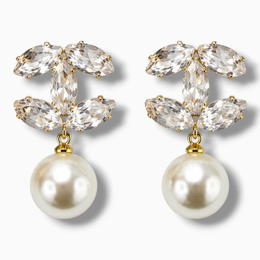 Copper Plated Zircona Earrings
