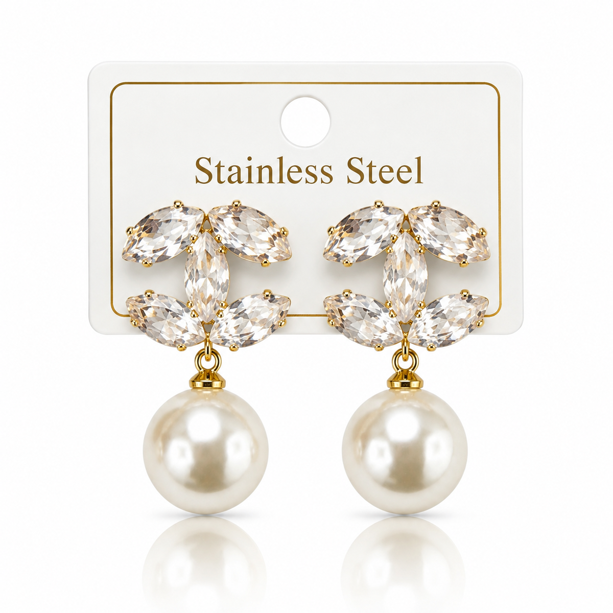 Copper Plated Zircona Earrings
