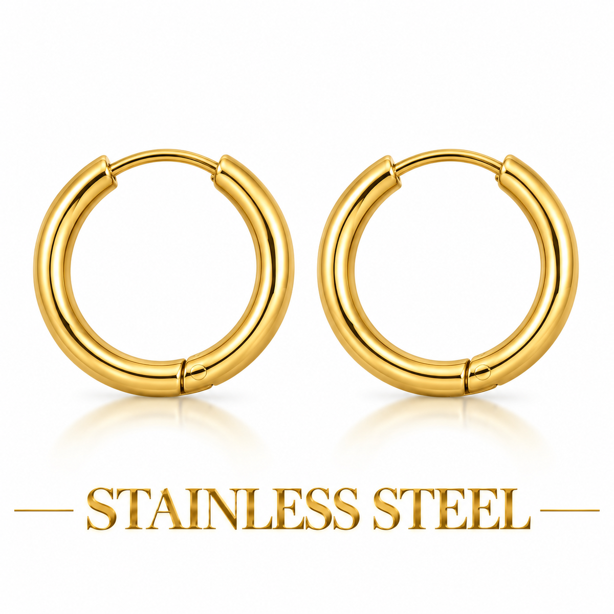 GOLD-TONE STAINLESS STEEL CLASSIC HOOP EARRINGS