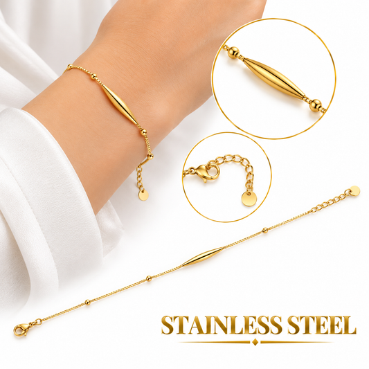 GOLD-TONE MINIMAL BAR STAINLESS STEEL BRACELET